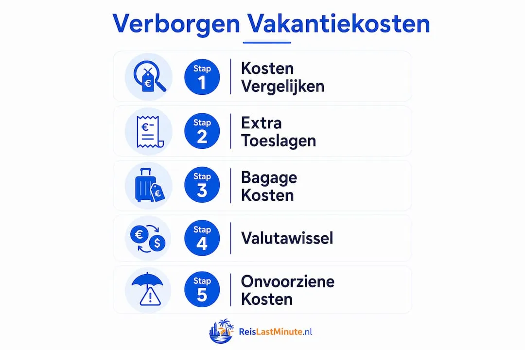 Infographic: stap voor stap inzicht in verborgen vakantiekosten
