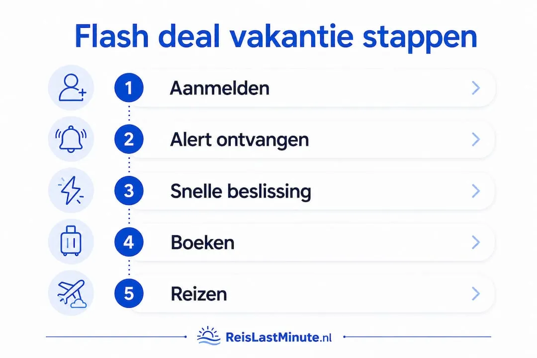 Infographic: Stappenplan voor het boeken van een last minute vakantie