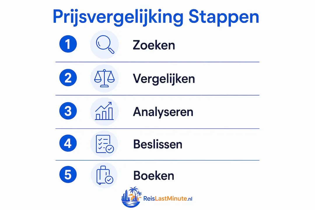 Overzichtelijke infographic: zo vergelijk je eenvoudig reiskosten stap voor stap