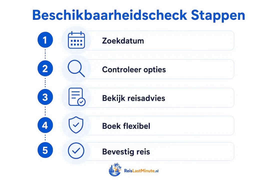 Overzichtelijke infographic met een duidelijke stap-voor-stap uitleg voor het controleren van beschikbaarheid