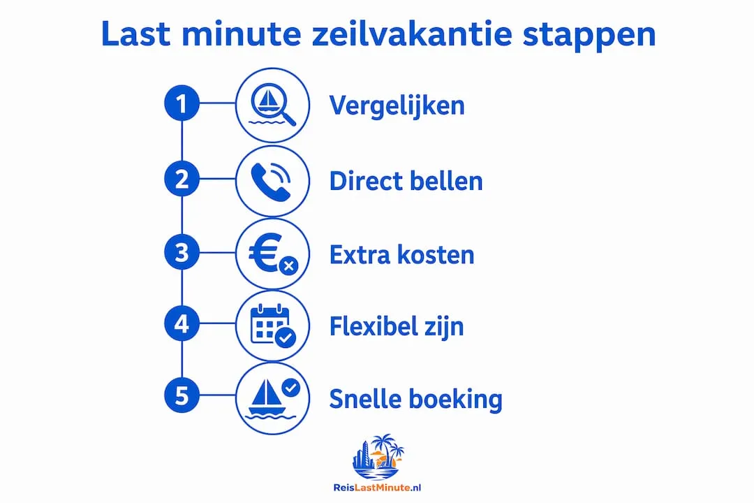 Infographic: zo regel je in een handomdraai een last minute zeilvakantie
