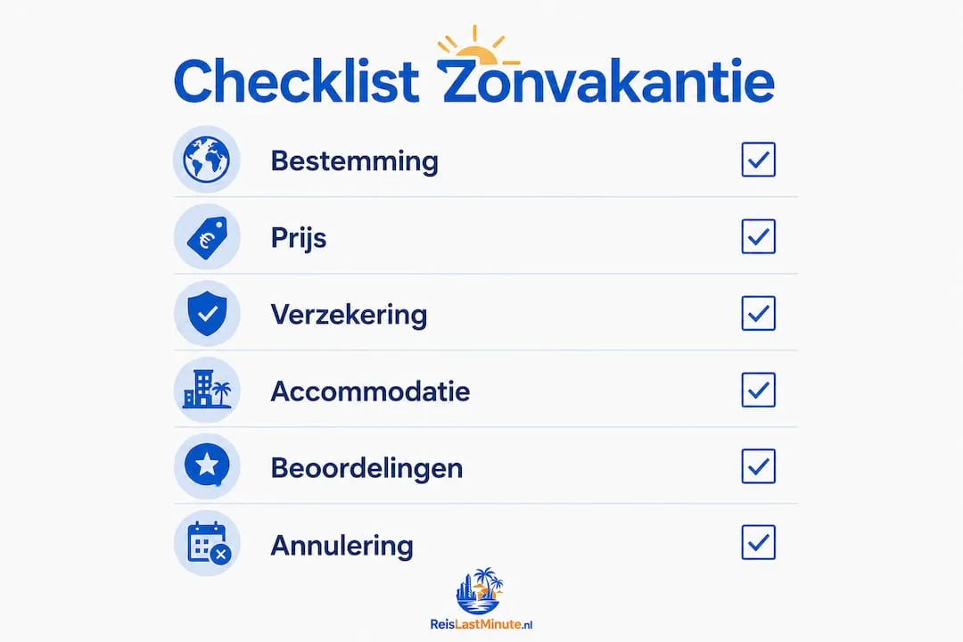 Checklist: waar let je op bij het kiezen van een zonvakantie? (Infographic)