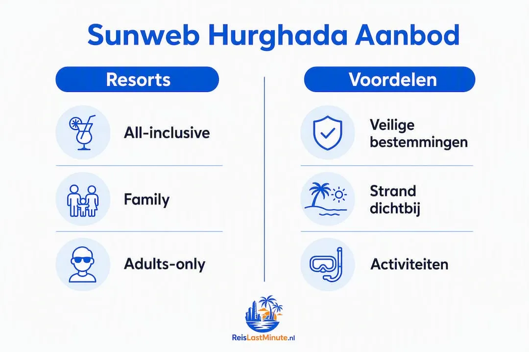 Handige infographic: alle Sunweb vakanties naar Hurghada in één oogopslag