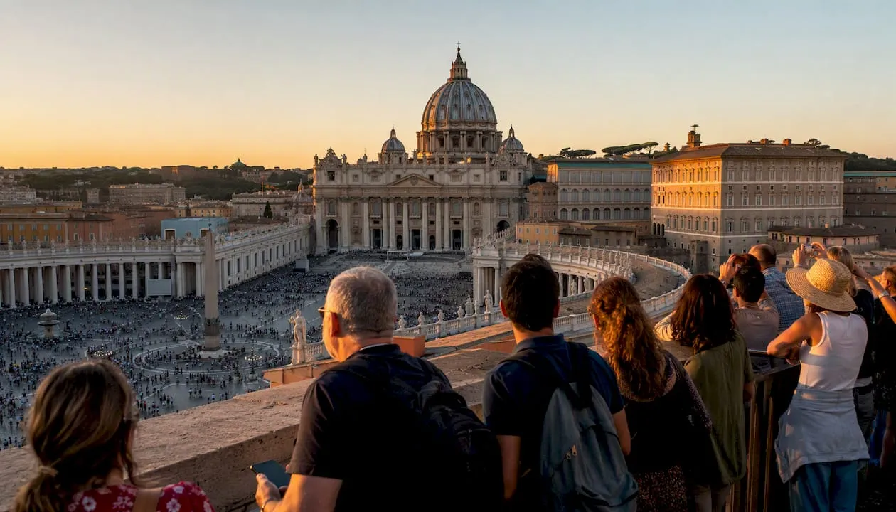 Uitzicht op het Sint-Pietersplein in Vaticaanstad