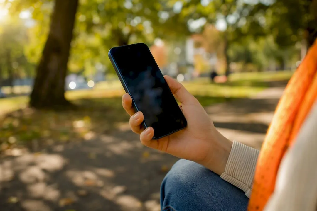 Persoon die met smartphone de creditcardafrekening bekijkt