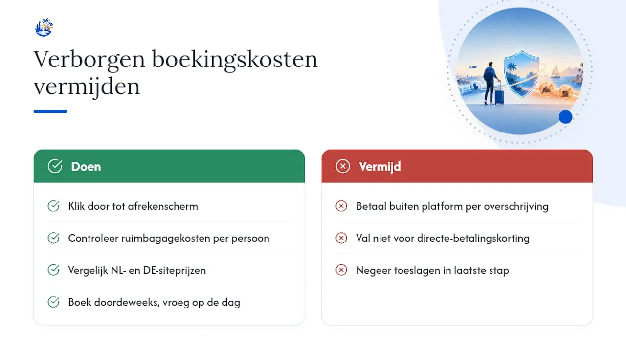 Zo voorkom je verborgen kosten bij het boeken — overview diagram