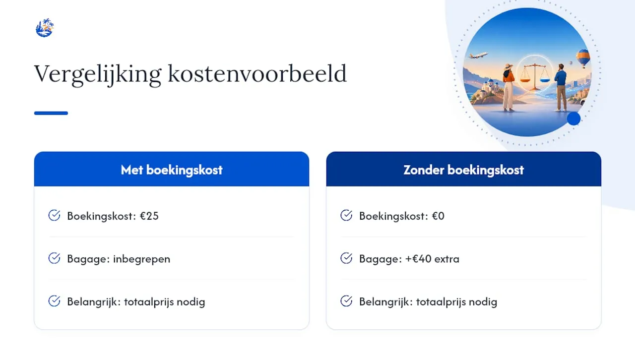 Vergelijking van boekings- en bagagekosten