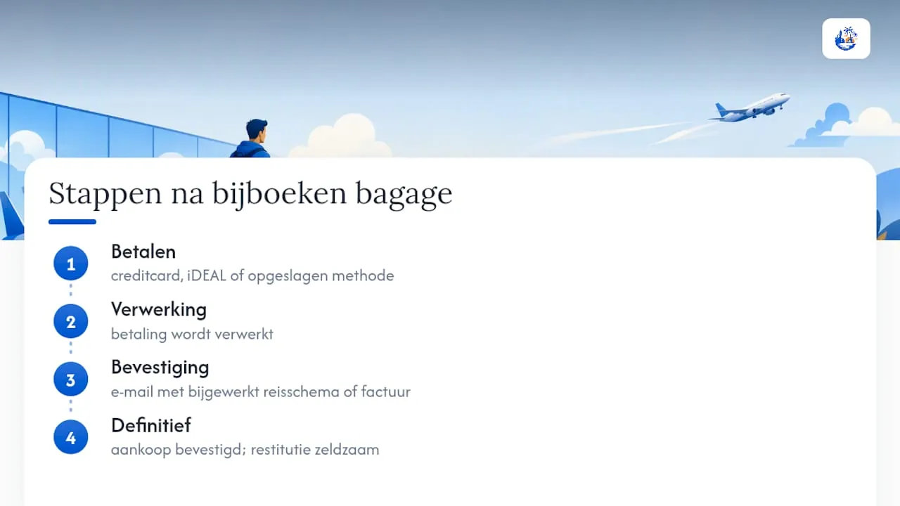 Stappen na het betalen van extra bagage