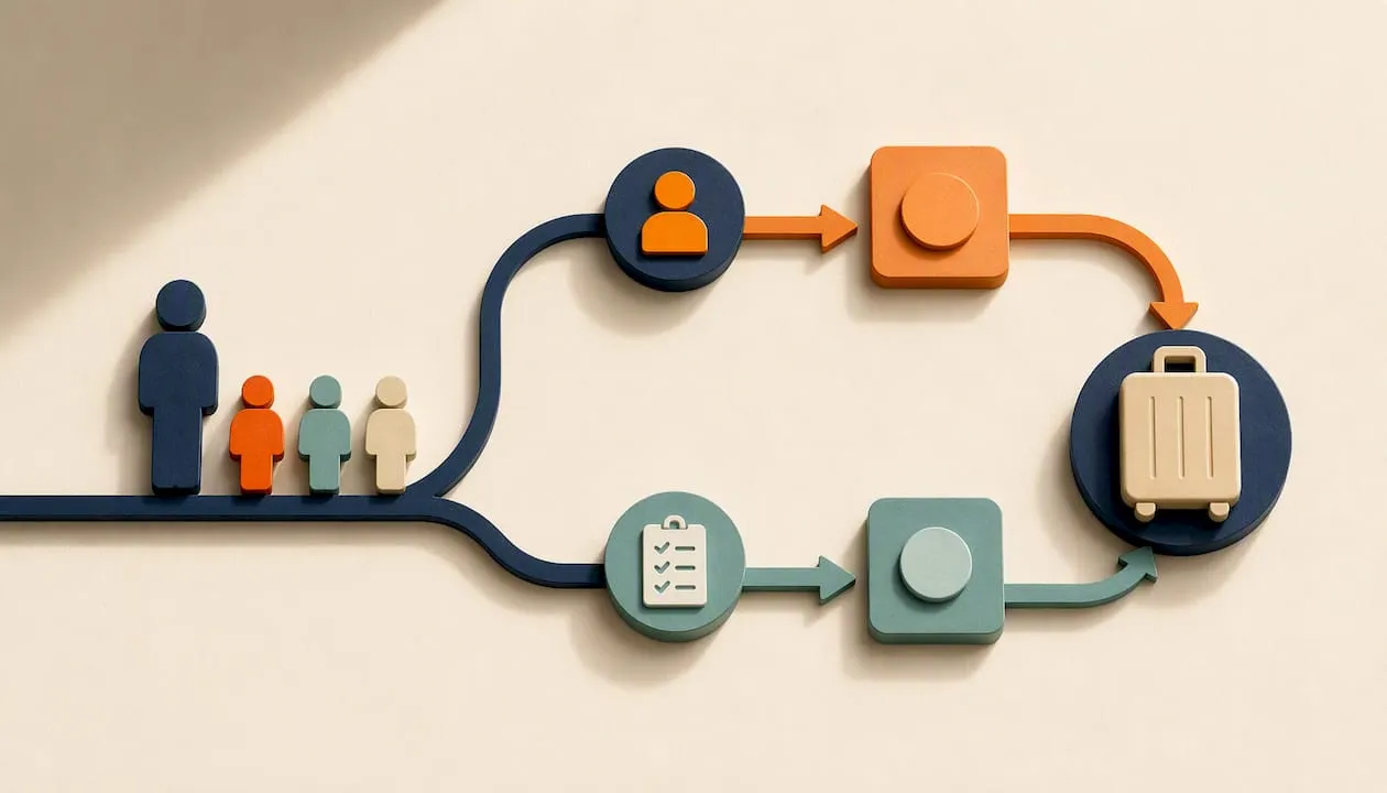 Illustratie van de kostenroutes bij familieboekingen