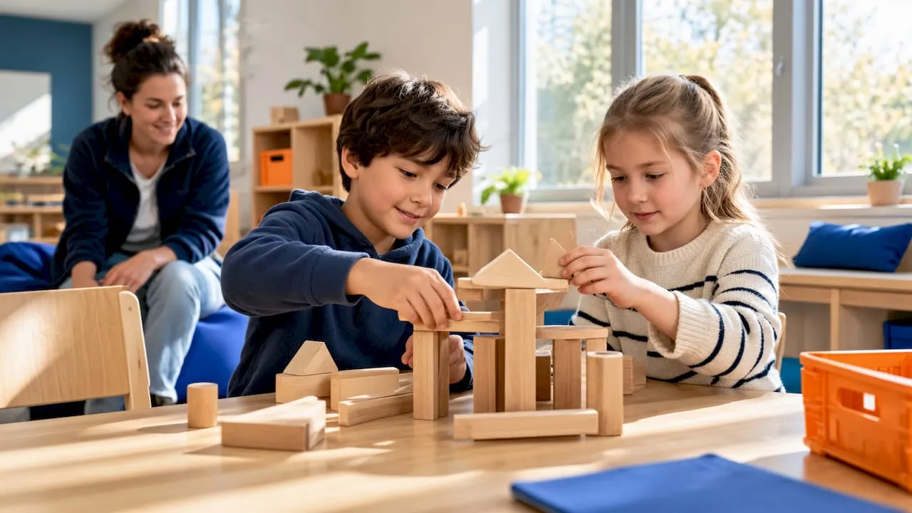 Kinderen doen mee aan activiteiten tijdens vakantieopvang