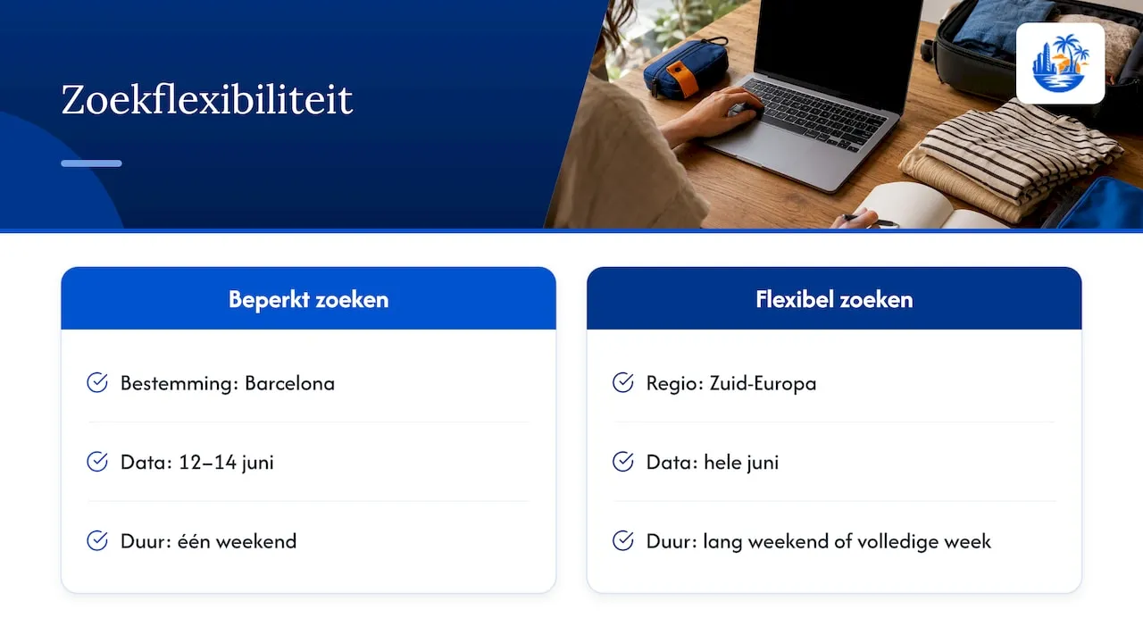 Vergelijking van smalle en flexibele reiszoekopdrachten