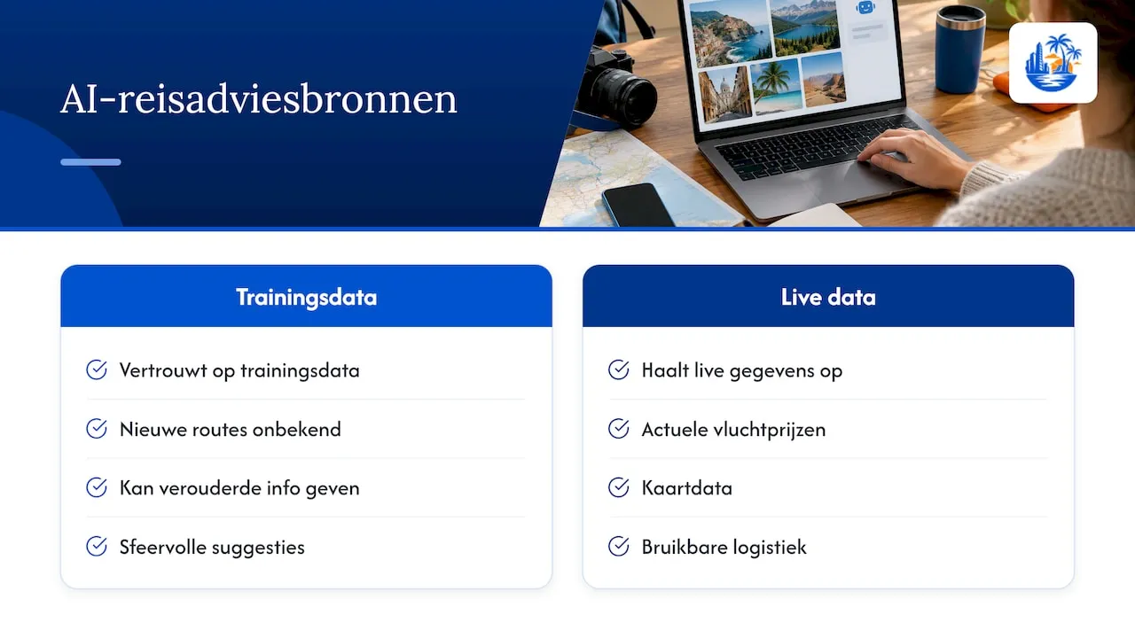 Verschil tussen vaste trainingsdata en live reisdata