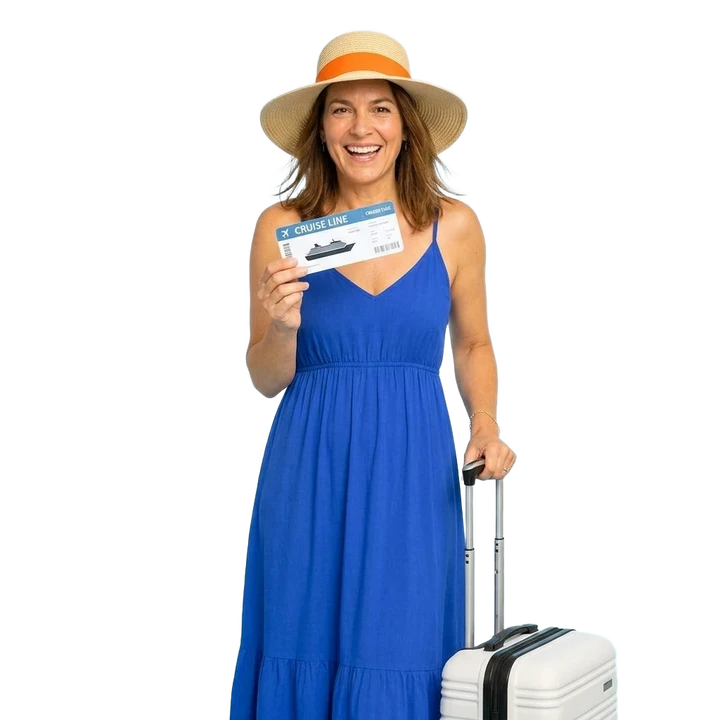Bijna vertrek, pak je koffer!: Mark met koffer (cruisereizen)