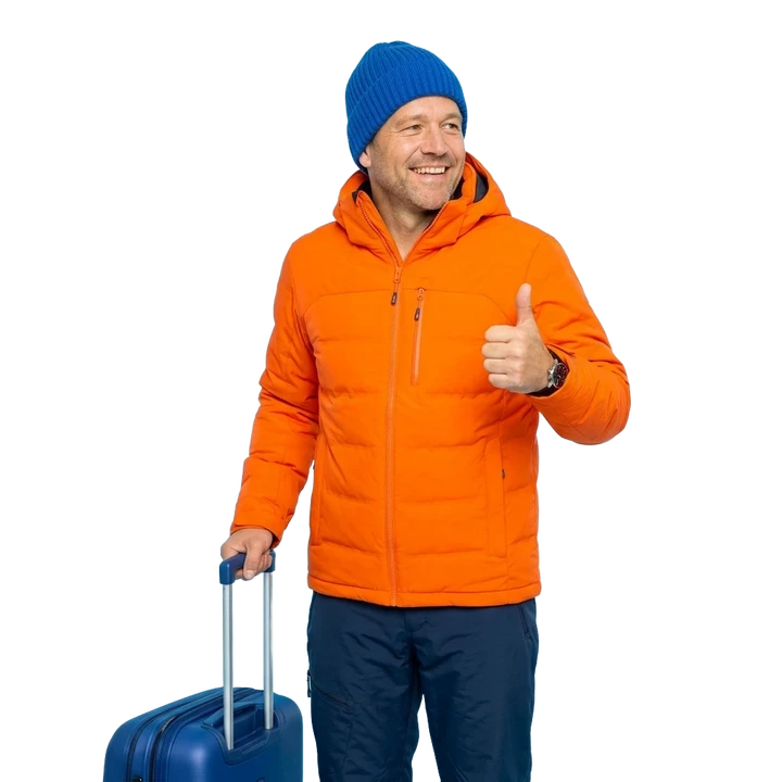 Bijna vertrek, pak je koffer!: Mark met koffer (wintersport)